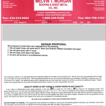 Melvin T Morgan Roofing - Here's what they proposed to fix the situation. Only one patch was applied in one area of the roof. - Roofing Near Me Melvin T Morgan Roofing - Here's what they proposed to fix the situation. Only one patch was applied in one area of the roof. - Roofing Near Me