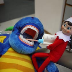 Aaron Shearman, DDS - Our Elf on a Shelf, Hermes, making a temporary for Azul the Dragon