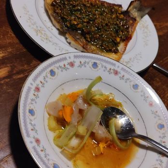 Casa Bianca - Cured Scallop + Apple and Crispy Skin Branzino - Wine Bars Near Me - Austin, Texas