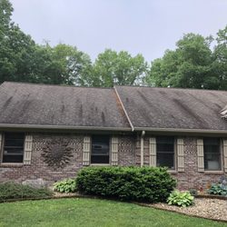Clear Shine - A roof covered in black and brown streaks before we cleaned it.