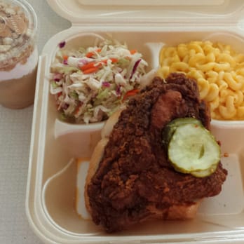 Hot Chicken Takeover - Warm Bone-In Chicken Breast meal with banana pudding - Southern Near Me - Columbus, Ohio
