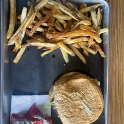 Burger Factory - Cheeseburger and fries.