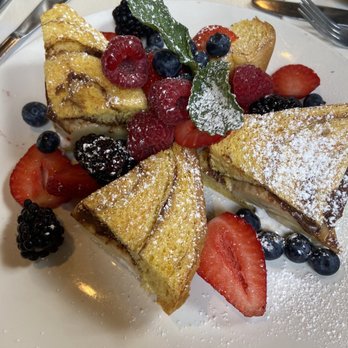 Red House Cafe - Sophia's Nutella Panini : Brioche bread, Nutella, sliced bananas marshmallow cream top with fresh berries - Breakfast & Brunch Near Me - Pacific Grove, California Red House Cafe - Sophia's Nutella Panini : Brioche bread, Nutella, sliced bananas marshmallow cream top with fresh berries - Breakfast & Brunch Near Me - Pacific Grove, California