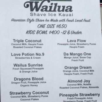 Wailua Shave Ice - Shaved Ice Near Me - Kapaa, Hawaii Wailua Shave Ice - Shaved Ice Near Me - Kapaa, Hawaii