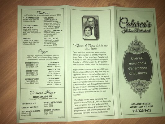 Menu photo 2 Calarco's Restaurant & Lounge Westfield, NY Menu photo 2 Calarco's Restaurant & Lounge Westfield, NY