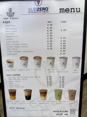 Menu photo 2 Sub Zero Creamery Simi Valley, CA
