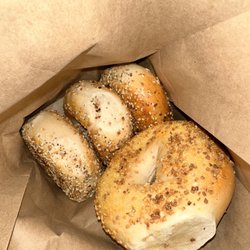 Bethesda Bagels - Everything and garlic bagel