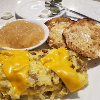 Lester's Diner - Omlet deliciousness with a side of tasty applesauce and English muffins! - Breakfast & Brunch Near Me - Margate, Florida Lester's Diner - Omlet deliciousness with a side of tasty applesauce and English muffins! - Breakfast & Brunch Near Me - Margate, Florida