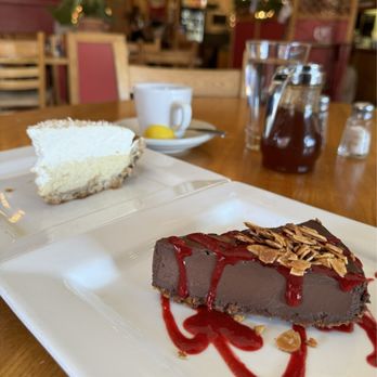Paul & Elizabeth's - Coconut cream pie and chocolate flourless cake! Yummy! - Seafood Near Me - Northampton, Massachusetts Paul & Elizabeth's - Coconut cream pie and chocolate flourless cake! Yummy! - Seafood Near Me - Northampton, Massachusetts