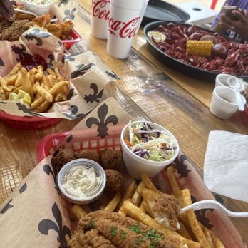 The Crabby Crawfish - Catfish platter, shrimp,crawfish , and boudin balls - Seafood Near Me - Shreveport, Louisiana