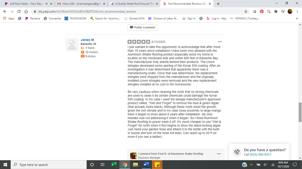 Slide of Aluminum Shake Roofing