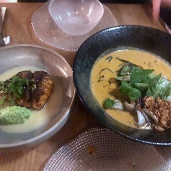 Kuoco 360 - Today's special (left - fish in wine and butter sauce) and black noodle (right) - Spanish Near Me - Madrid, M
