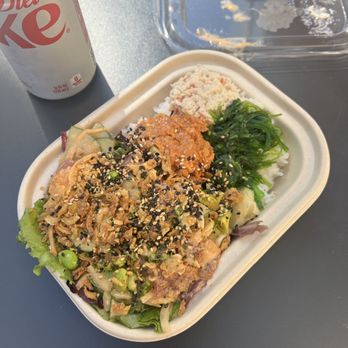 Poké Bar - spicy ahí & fresh ahí with house dressing & spicy mayo - Poke Near Me - Honolulu, Hawaii