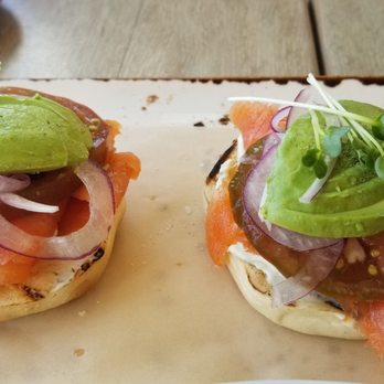 Driftwood Kitchen - Salmon Bagel ($18). Good, but I wouldn't order again. 9/25/2021 - Seafood Near Me - Laguna Beach, California