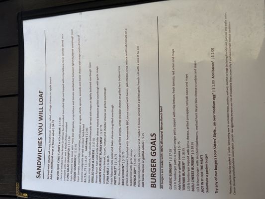 Menu photo 4 Four Sisters Cafe Roseville, CA