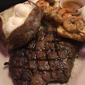 Texas Roadhouse - 10 oz ribeye with shrimp. Steak was perfect medium. - Steakhouses Near Me - Mobile, Alabama Texas Roadhouse - 10 oz ribeye with shrimp. Steak was perfect medium. - Steakhouses Near Me - Mobile, Alabama
