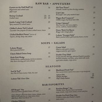 Hyde Park Prime Steakhouse - Menu 6/2/2025 - Steakhouses Near Me - Northville, Michigan