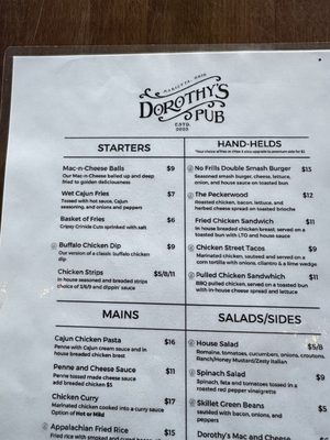 Menu photo 1 Dorothy's Pub Marietta, OH Menu photo 1 Dorothy's Pub Marietta, OH
