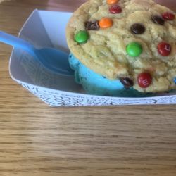 The Baked Bear - Combo Sandwich: bear batter ice cream and m&m cookie