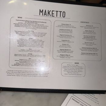 Maketto - Drinks menu - Cafes Near Me - Washington, DC, District of Columbia
