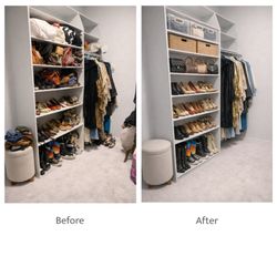 Golden Hour Motherhood - Closet before & after