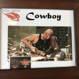 A picture of Cowboy, the knife making expert.