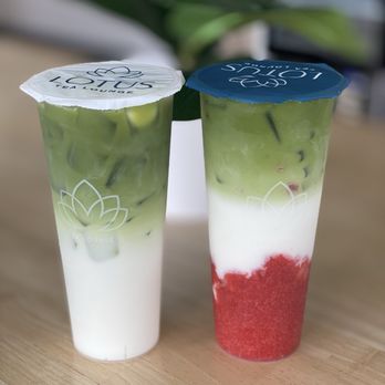 Lotus Coffee & Tea - MATCHA LATTE and STRAWBERRY MATCHA LATTE - Bubble Tea Near Me - Carson, California Lotus Coffee & Tea - MATCHA LATTE and STRAWBERRY MATCHA LATTE - Bubble Tea Near Me - Carson, California