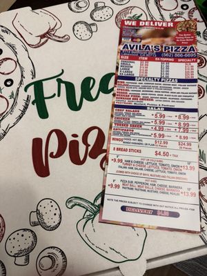 Menu photo 2 Avila's Pizza Lakewood, CA