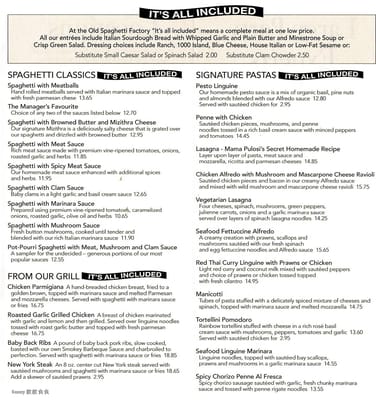 Menu photo 2 Old Spaghetti Factory Abbotsford, BC Menu photo 2 Old Spaghetti Factory Abbotsford, BC