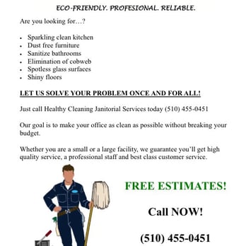 Healthy Cleaning Janitorial Services - Healthy Cleaning Flyer - Office Cleaning Near Me - Richmond Ca, California Healthy Cleaning Janitorial Services - Healthy Cleaning Flyer - Office Cleaning Near Me - Richmond Ca, California