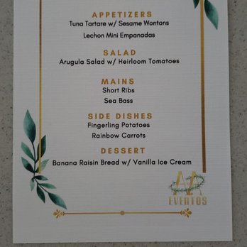 AA Eventos - Personalized menu for dinner party! - Personal Chefs Near Me - Hallandale Beach, Florida