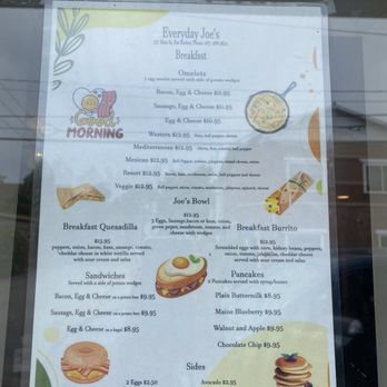 Everyday Joe's - Breakfast menu - Coffee & Tea Near Me - Bar Harbor, Maine Everyday Joe's - Breakfast menu - Coffee & Tea Near Me - Bar Harbor, Maine