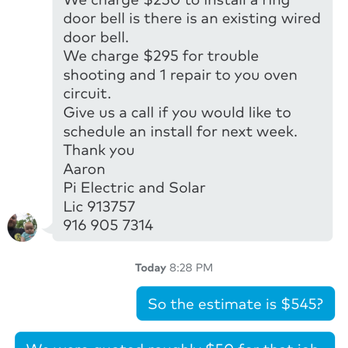 Pi Electric & Solar - Text message 1/5 - Electricians Near Me Pi Electric & Solar - Text message 1/5 - Electricians Near Me