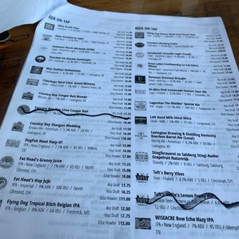 The Pub On second - the menu and prices - Beer, Wine & Spirits Near Me - Owensboro, Kentucky