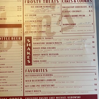 Steuben's Uptown - Dessert and shakes menu October 2025 - Diners Near Me - Denver, Colorado