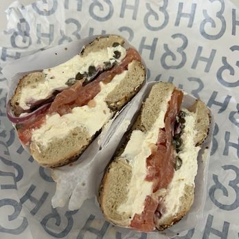 H&H Bagels - Nova salmon with the works - Bagels Near Me - Chicago, Illinois