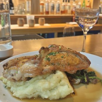 Kitchen Table - garlic & herbed roasted chicken, sautéed vegetables & greens, maine mashed potatoes, sherry sauce + "but it's better if you do" cocktail - Bars Near Me - Beverly, Massachusetts