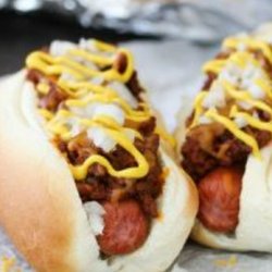 Auburn Dairy Freeze - Fresh cut onions and our own coney sauce recipe! OH SO GOOD!