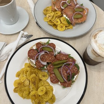 Green Pear Cafe - Spicy Hungarian open sandwich and Norwegian open sandwich - Breakfast & Brunch Near Me - Hoboken, New Jersey
