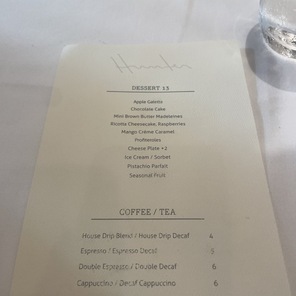 Hunter The Restaurant - Dessert menu - French Near Me - East Norwich, New York Hunter The Restaurant - Dessert menu - French Near Me - East Norwich, New York