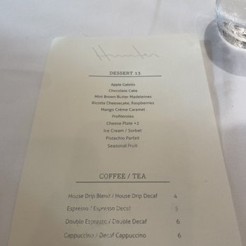Hunter The Restaurant - Dessert menu - French Near Me - East Norwich, New York