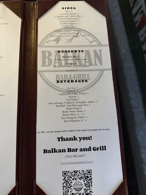 Menu photo 3 Balkan Bar and Grill Las Vegas, NV