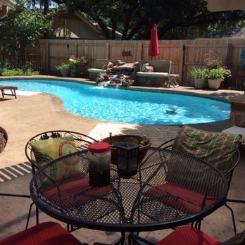 America's Swimming Pool - Complete transformation. New water feature, coping, tile, pool surface, salt finish cement deck. - Pool Cleaners Near Me - Dallas, Texas America's Swimming Pool - Complete transformation. New water feature, coping, tile, pool surface, salt finish cement deck. - Pool Cleaners Near Me - Dallas, Texas