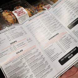 Saati Deli & Catering - The menu packed with soups, salads, and sandwiches