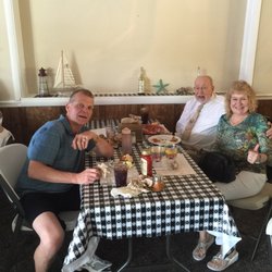Shymansky's Marina and Seafood - We were Stuffed in this picture!! Waitress was nice to take our pic!