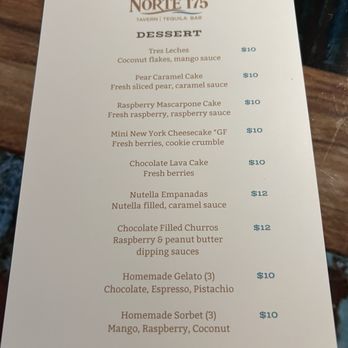 Norte 175 - Nice dessert menu! - Pizza Near Me - Wharton, New Jersey Norte 175 - Nice dessert menu! - Pizza Near Me - Wharton, New Jersey