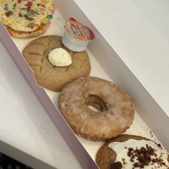 Crumbl - Pasadena - Cookies are: Cereal Milk, Maple Waffle, Old Fashioned Doughnut, and Banana Bread - Bakeries Near Me - Pasadena, Texas