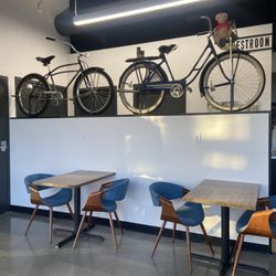 Poly’s Place Coffee - Cool bike decorations, restrooms right behind that wall