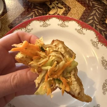 Wajan - Tahu isi - inside of a vegetable stuffed tofu - Indonesian Near Me - Portland, Oregon