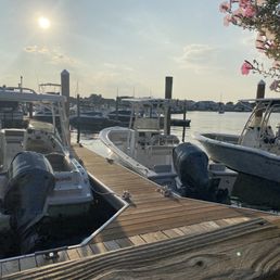 Our view for dinner at Beach Tavern